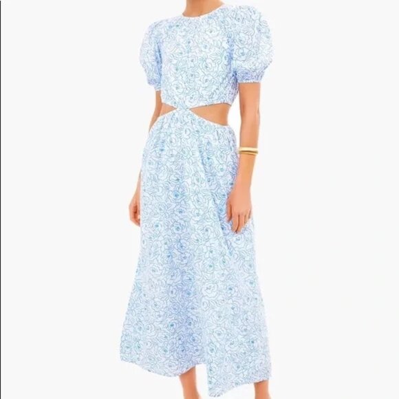 Faithfull the Brand Martine Floral Print Alessandria Midi Dress size small NWT - Picture 1 of 14